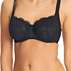 NWT FREYA FANCIES AA1012 BLACK BALCONETTE K CUP BRA - 34K